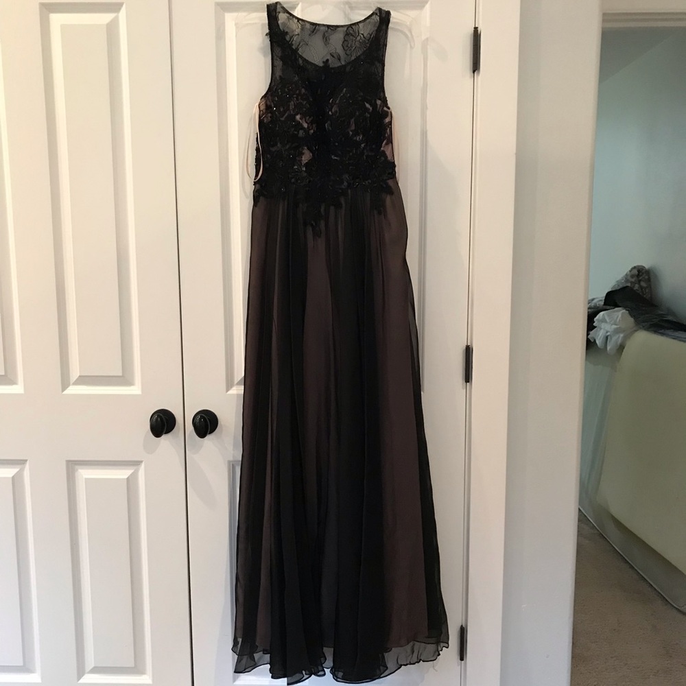 Black Lace Top Prom Dress